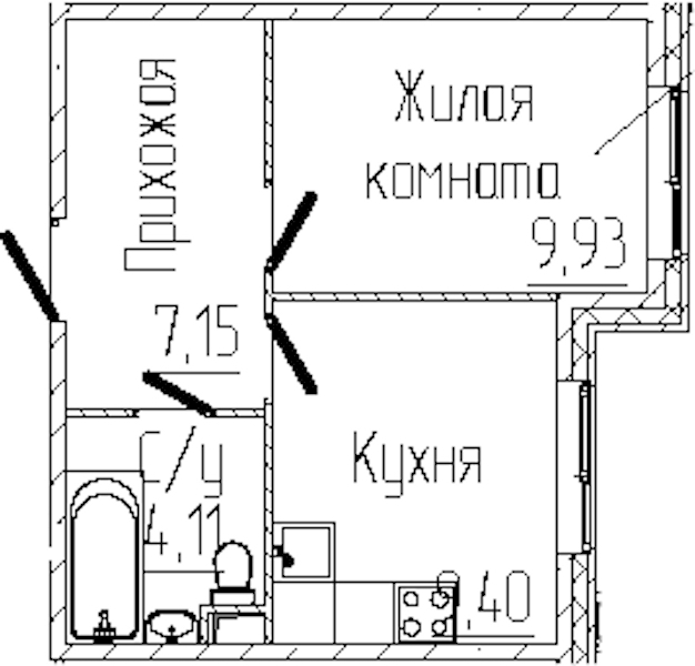 1-комнатная квартира 30.59 м², 2/8 эт., ЖК «SERTOLOVO PARK»